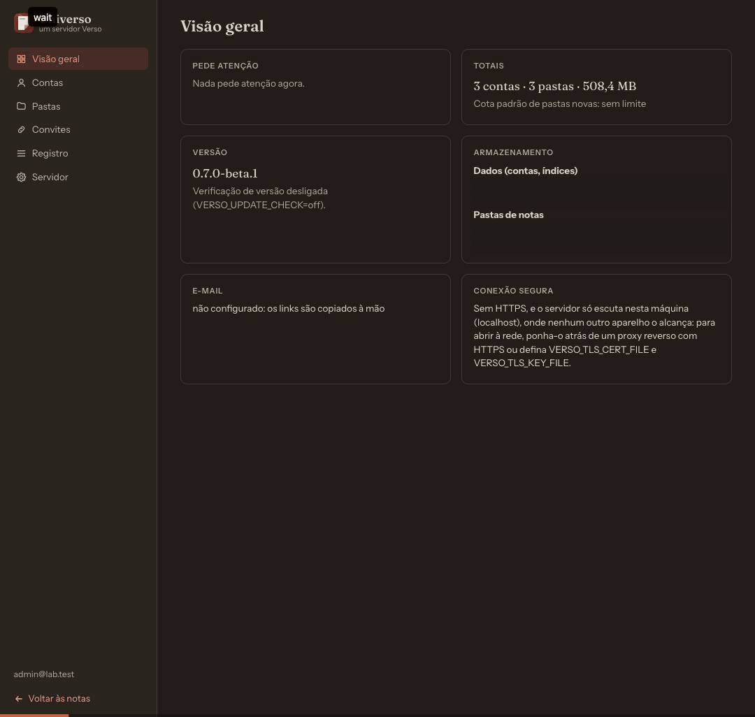 UniVerso’s administration console, in the dark theme, going through the Overview, Accounts, Folders and Log pages; the log lists who gave access to whom, in which folder and when.